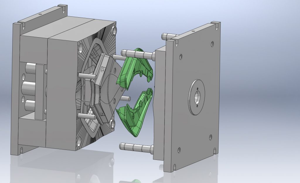 Tool Mould with cavity open displaying part